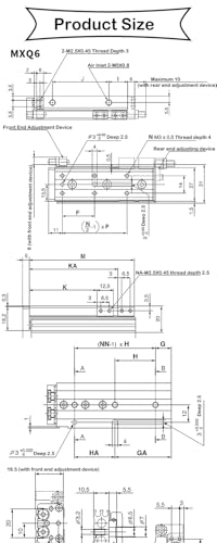 Vérin pneumatique double tige MXQ12-10 pour atelier automatisé - 5