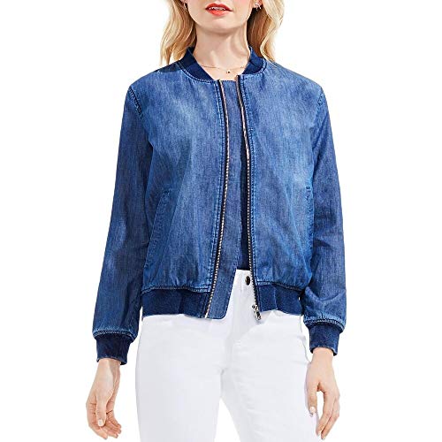 Vince Camuto Two Cotton Denim Bomber Jacket Authentic Small