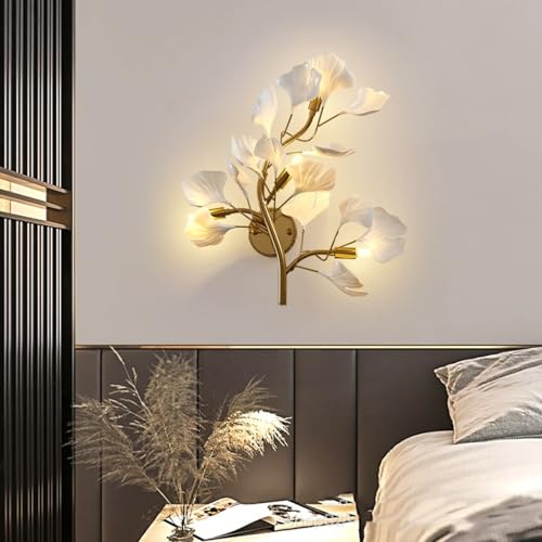 Kinkiety do sypialni Nordic G9 złoty metalowy akrylowy wystrój kwiatowy do hotelu, salonu, restauracji, korytarza, eleganckiej oprawy
