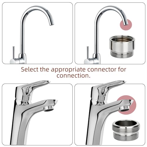 16 Stück Adapter Wasserhahn mit Dichtungen, Universal Wasserhahnadapter mit Gewinde, Außengewinde Doppelnippel Adapter für Küche Gartenschlauch,Wasserhahns Strahlregler, Waschbecken Wasserhahn