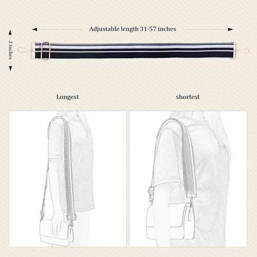 Image of chushui Woven Stripe Purse Straps,Replacement Crossbody Wide Shoulder Adjustable Strap for Bag Handbags