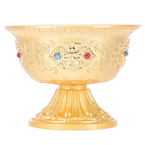 Happyyami 3 peças copo de cobre uso copo cálice água incenso decoração licor bênção dourada esculpid