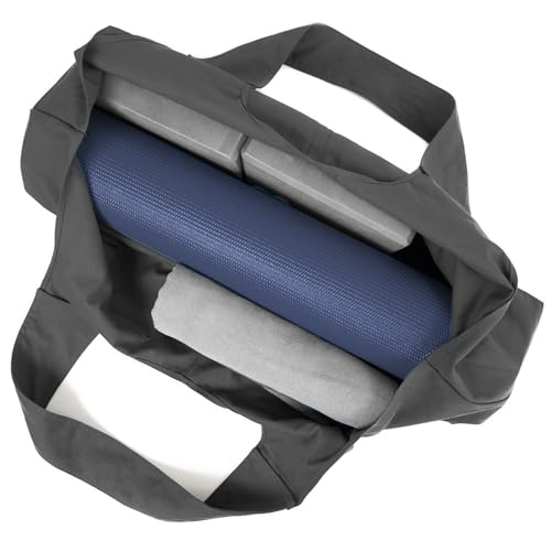 Yogiii Yoga Mat Bag | The ORIGINAL YogiiiTotePRO | Large Yoga Mat Bag or Yoga Mat Carrier with Side Pocket | Yoga Bag Fits Most Size Mats (Ash Gray)
