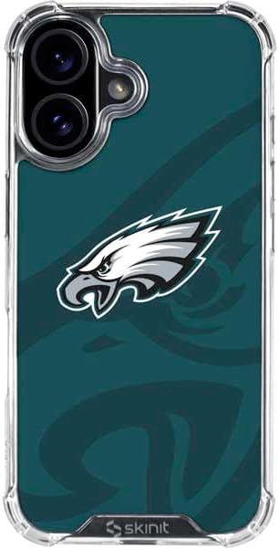Skinit Clear Phone Case Compatible with iPhone 16 - Officially Licensed NFL Philadelphia Eagles Vintage Design