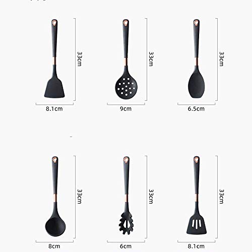Silikon-Edelstahl-Küchengeschirr, Antihaft-Kochgeschirr, Kochwerkzeug, Pfannenwender, Schöpfkelle, Schaufel, Löffel, Suppe, Küchenutensilien-Set