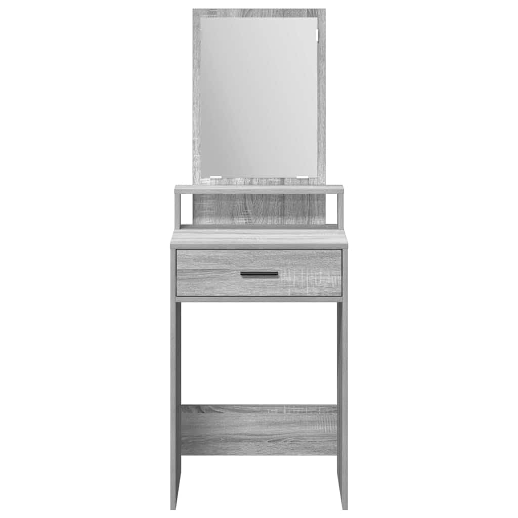 Schminktisch Graues Sonoma Holzwerkstoff mit Spiegel und Schublade 50 x 41 x 140 cm, Stauraum und Ablage für Schlafzimmer, Makeup und Pflege, modernes Design, langlebig und pflegeleicht