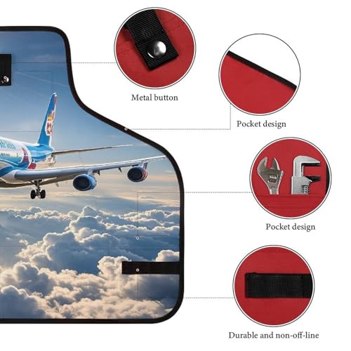 Delantal de trabajo con estampado de aviones y ajuste miniatura 3