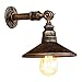 Produktbild RUNNUP Industrielle Vintage Wandlampe Wandleuchte Retrolampe Kupfer E27 Sockel für Wohnzimmer Schlafzimmer Restaurant Café Hotel Diele Keller Untergeschoss Dekoration (Keine Leuchtmittel)