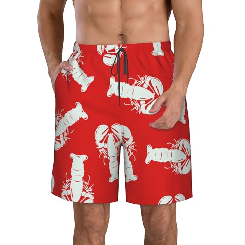 Lobster red Summer Board Shorts Mens Beach Swim Trunks Casual Swimwear4