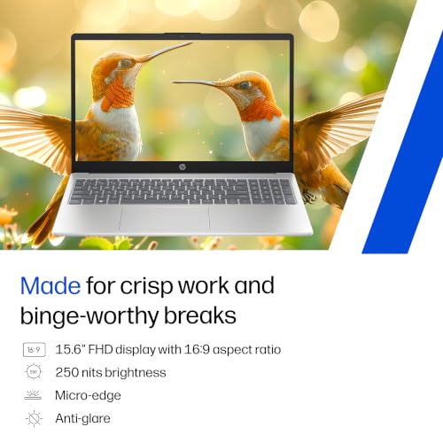 Image of HP 15, Intel Core 5 120U (14th Gen) 8GB DDR4, 512GB SSD, FHD, Anti-Glare, Micro-Edge, 15.6'' /39.6cm, Win11, M365(1yr)* Offic24, Silver,1.65kg, fd1444TU /fd1654tu, FHD Camera w /Shutter, Backlit Laptop