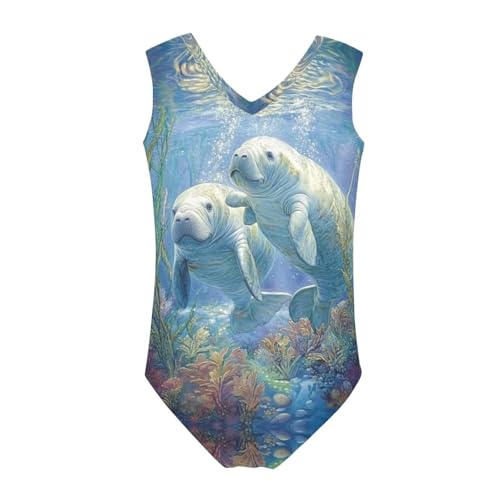 Image of Xpyiqun Bathing Suits for Girls 3-14 Kids Summer One Piece Swimwear Beach Sport Sleeveless Swimsuits Athletic