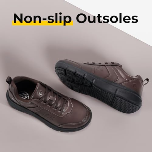Image of FitVille Wide Shoes for Men Dress Sneakers Casual Oxfords Comfortable Shoes for Men Lightweight Plantar Fasciitis Bunions