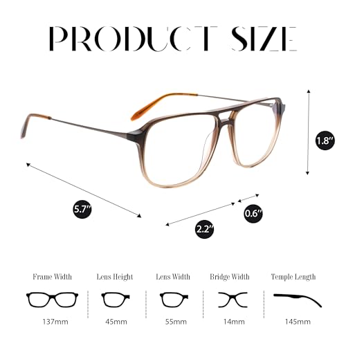 Image of FAA'N Blue Light Glasses Men Acetate Computer Gaming Non Prescription Glasses Lightweight Square Bluelight Blocker Frame