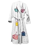 Men's Unisex Fight Tyler Brad Durden Pitt White Soft Bathrobe Style Spa Terry Towel Robe Coat