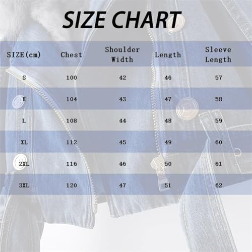 Generic Women Denim Jacket With Fur Warm Fur Collar Sherpa Denim Jacket Button Down Faux Fur Warm Long Sleeves Coat Top thumb #6