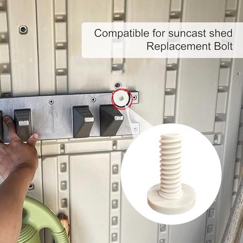 Image of 20 PCS Long Bolts Compatible with Suncast Storage Sheds Sheds for Suncast /Craftsman Resin Storage Sheds, Replacement Screws Compatible with Suncast Storage Sheds Shed Accessories (White)