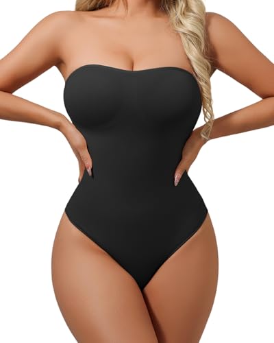 Thong Shapewear Tummy Control Shapewear Bodysuit Strapless Bodysuit Seamless Tube Body Shaper