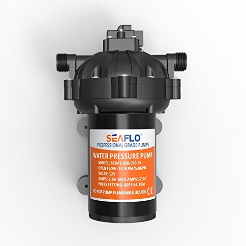 Photo 1 of SEAFLO 12V DC 5.0 GPM 60 PSI 51-Series Diaphragm Water Pressure Pump for Marine Boat RV Caravan