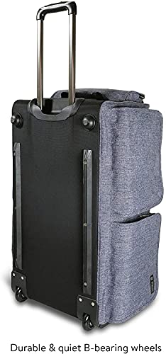 Mavii Garment Rack Duffel-Wheeled 28 Inch Collapsible Bag, Travel Costume Rack Rolling Upright Luggage, Grey