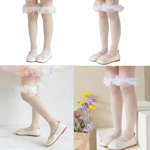 Kids Over The Knee Socks AntiSlip Thigh High Socks Spring Elastic Hollowed Stockings Child School Stage Shows Fashion Lace2