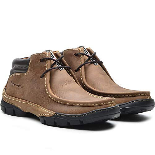Sapato Casual Masculino Couro FJ CR02 Whisky 43