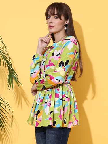 Image of Sheetal Associates Women's Top Shirt Stylish Trendy for Girls | Floral Printed Top | Lightweight Day Comfort