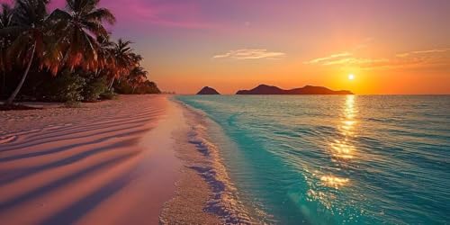 Peinture diamant adulte coucher de soleil avec strass cristal brillants