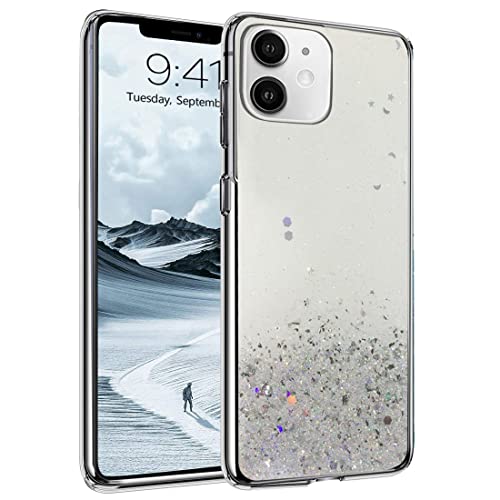 Image of VONZEE Glitter Case Compatible with iPhone 11 (6.1 inch), Non Moving Glitter Stars Cover Soft TPU + Hard PC Bumper Bling Cover for Women Girls Protective Shockproof Phone Case for iPhone 11 (White)