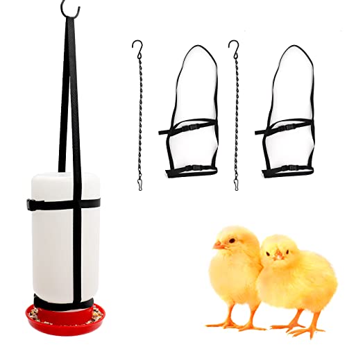 Dnoifne 2 Pack Chicken Hanging Straps for Poultry Farm Chicken Waterer Feeder(Bottle Not Included)