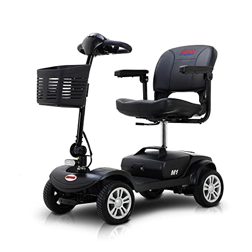 Folding Mobility Scooter for Seniors 4 Wheel Scooter for Adults Electric Medical Scooter Compact for Travel - Electric Powered Wheelchair Device - Compact Heavy Duty Mobile (M1 Black)