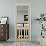 Front Wooden Screen Door for Swing Doors，30x80 Inch Solid Pine French Style with Universal Hinged Gauze Mesh Screen Door for Exterior/Interior，Pre-Assembled Easy Installation