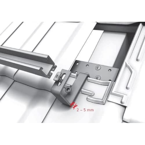 Kit struttura di montaggio sopra tegola per pannelli fotovoltaici con vite doppio filetto (7 pannelli)