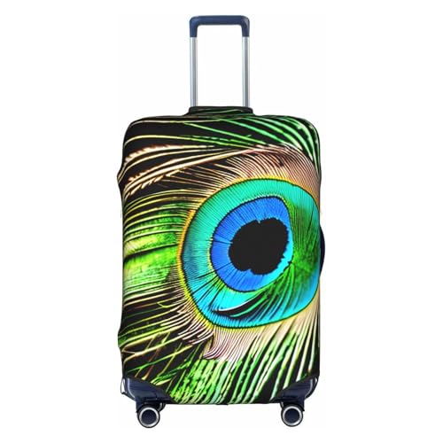 Peacock Feather Print Personalized Travel Luggage Cover With Zipper, Elastic Luggage Cover,For Daily Use