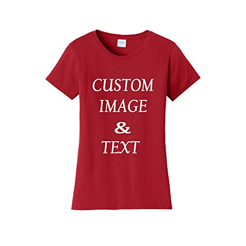 Ladies Customized Fan Tee Shirt, Design Your Own by Uploading Photos, Text, Logos Or Any Design, Custom Gifts