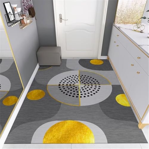 Tapis géométrique moderne doré de qualité supérieure pour sol de chambre - 2