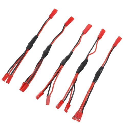 POENVFPO JST Plug Splitter, Easy to Use JST Female to 2 Male Y Cable Harness Wire 15.5cm Extension Cord, with Premium Silicone Copper Material, for Mini ESC 030 050 180 Motors