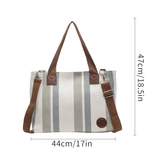 Canvas Laptop Tote Bag for Women,Large Crossbody Purse with Laptop Compartment for Office, Work, Everyday4