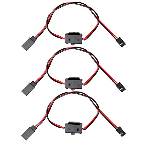 Hobbypark RC On Off Switch JR Futaba Style 2 Way Power for RC Cars Trucks Crawlers Off-Road Buggies (3-Pack)