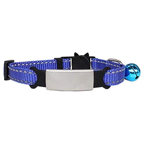 Tlwrnop Reflective Nylon Collar Custom Personalized ID Free Engraving Cat Small Dog Nylon Adjustable Cover