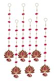 Sanvatsar Home Pink Lotus Hanging | Diwali Showpiece Gift, Corporate Gift, Diwali Decoration, Home Decoration, Set of 6
