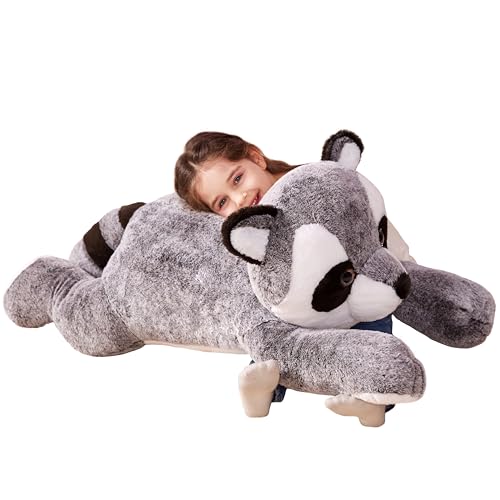 IKASA Giant Raccoon Stuffed Animal Plush Toy,Large Racoon 30' Cute Jumbo Soft Toys,Huge Big Size Plushy Fluffy Fat Oversized Plushie,Gifts for Kids