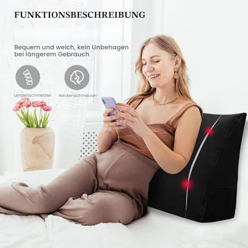 Rucener Großen Dreieckigen Kissen Hohen Rückenlehne Kissen Hohen Rückenlehne Kissen Rückenlehne für Bett Perfekt AlsKissen Zum Fernsehen… – Ansicht 5