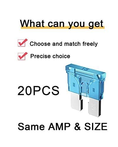 Miniatura 7 de 20 fusibles estándar de 15 A para automóvil, fusibles automotrices de 15 amperios (ATOAPRATS), fusible de hoja de 32 V (1224 V) para RVcamiónSUV