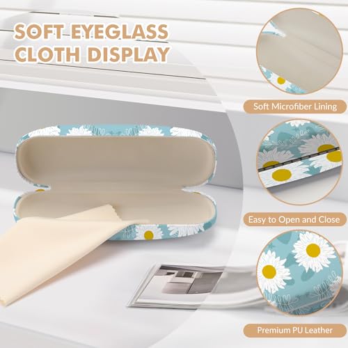 Image of Glasses Case Hard Shell,Portable Protective Eyeglasses Case, Eyeglass Holder Box with Cleaning Cloth, for men women