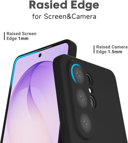 Image of DIZORO Microfiber Candy Case Compatible for Samsung S26 Ultra 5g Smooth Touch Cushion Liquid Soft Silicone Gel Rubber Phone Cases Non-Slip Full Body Protective Shockproof Back Cover - Black OG
