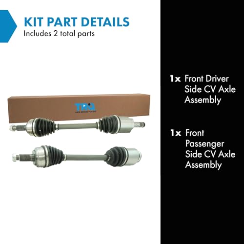 Image of TRQ Front Driver Side and Passenger Side CV Axle Assembly Set 2 Piece Compatible with 2009-2013 Mazda 6 i 2.5L Automatic Transmission