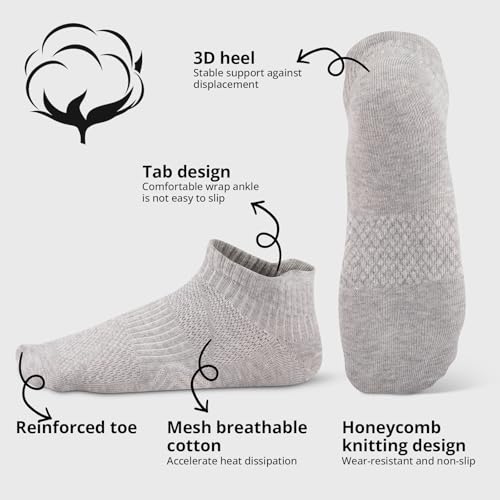 COOVAN Mens Socks 6 Pairs Cotton Ankle Breathable Casual Thin Socks Athletic Ankle Anti-Blister Sports Running Socks3