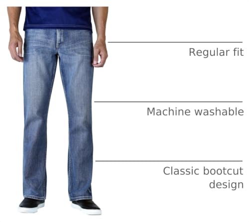 Image of Flypaper Men's Fashion Bootcut Blue Jeans Regular Fit Mens Work Pants