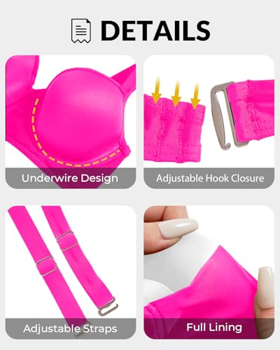 Image of Aqua Eve Women Underwire Bikini Top - Push Up Swimsuit Top Bra Padded Bathing Suit 2026 Twist Front Swimwear