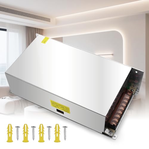 KSIBNW Fuente de Alimentacion 12V 50A 600W Transformador 220V Adaptador de corriente AC 110V/220V a DC 12V 50A 600W Bajo Voltaje Conmutada Driver Regulada Universal Transformador para Tira de LED
